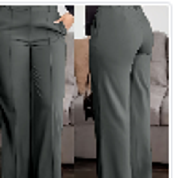 Women's Solid Colour Pocket Zipper Suit Pants — Slimming Professional Straight-Leg Work Trousers in Dark Gray