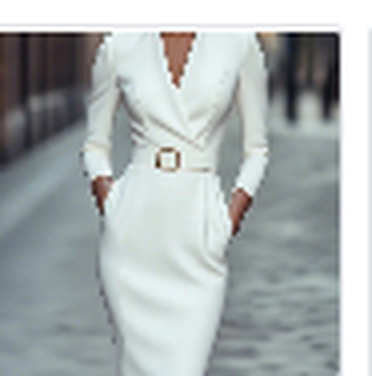 Women's Belted Lapel Blazer Midi Dress — Elegant Office & Occasion Dress in White