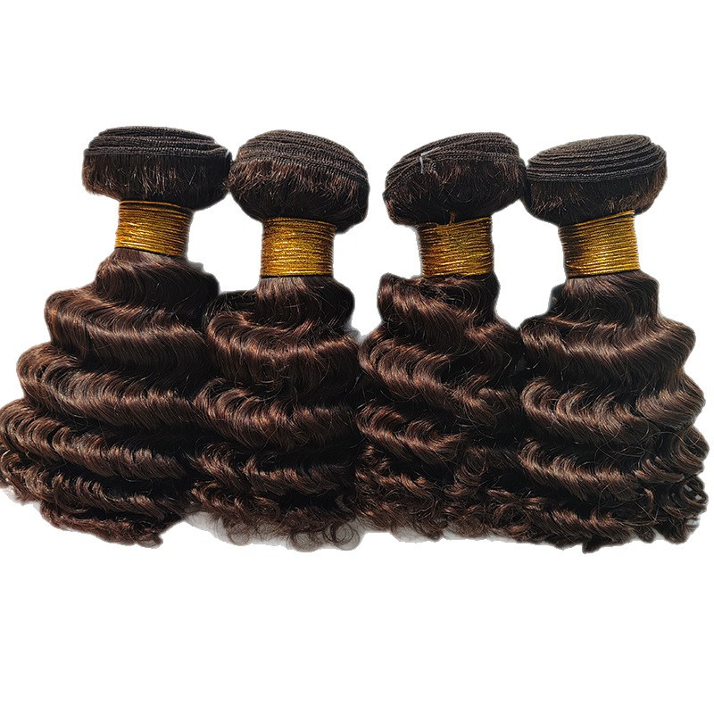 18inch/13*4 Frontal — 10A Dark Brown Deepwave Human Hair Brazilian 2# in Matching deepwave bundles